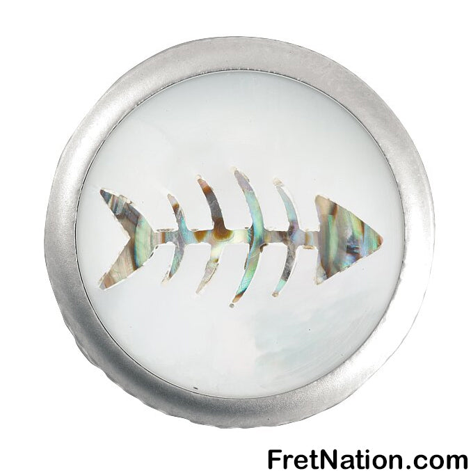 Warwick Framus & Warwick - Potentiometer Dome Knob, Fishbone, Inlay - Satin Chrome - SP 30417 SC FISHBONE