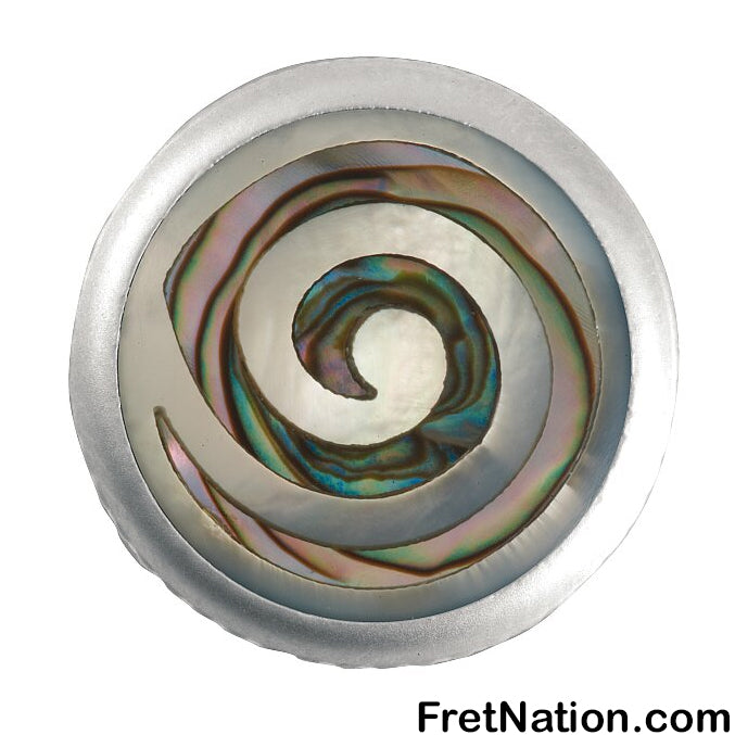 Warwick Framus & Warwick - Potentiometer Dome Knob, Spiral, Inlay - Satin Chrome - SP 30417 SC SPIRAL