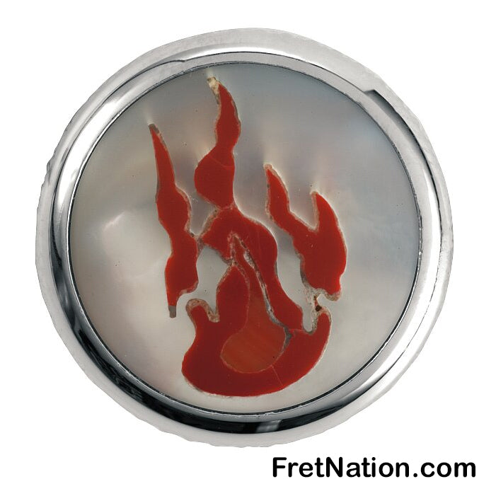 Warwick Framus & Warwick - Potentiometer Dome Knob, Flame, Inlay - Chrome - SP 30418 CR FLAME