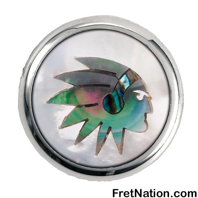 Warwick Framus & Warwick - Potentiometer Dome Knob, Indian Chief, Inlay - Chrome - SP 30418 CR INDIAN