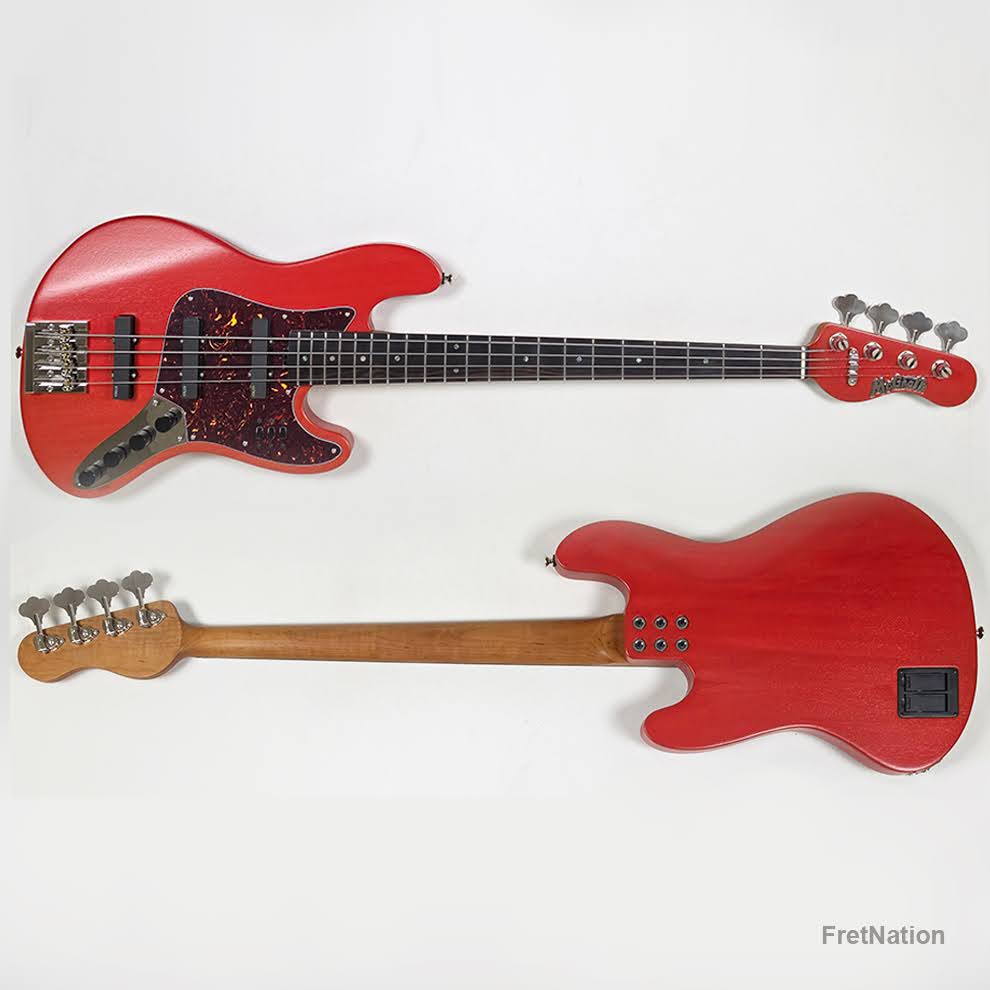 McGrath Guitars McGrath J-Style Thunderhorse IV 4-String Bass EMG - Siesta Red 8.96lbs