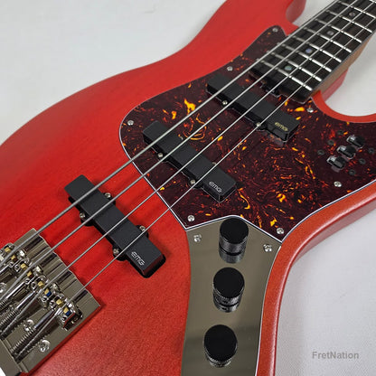 McGrath Guitars McGrath J-Style Thunderhorse IV 4-String Bass EMG - Siesta Red 8.96lbs