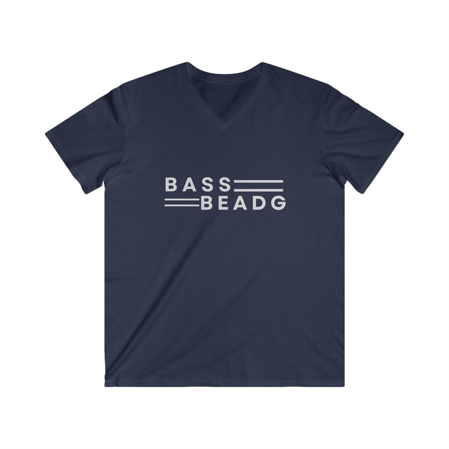 Printify BASS=BEADG Men's Fitted V-Neck Short Sleeve Tee