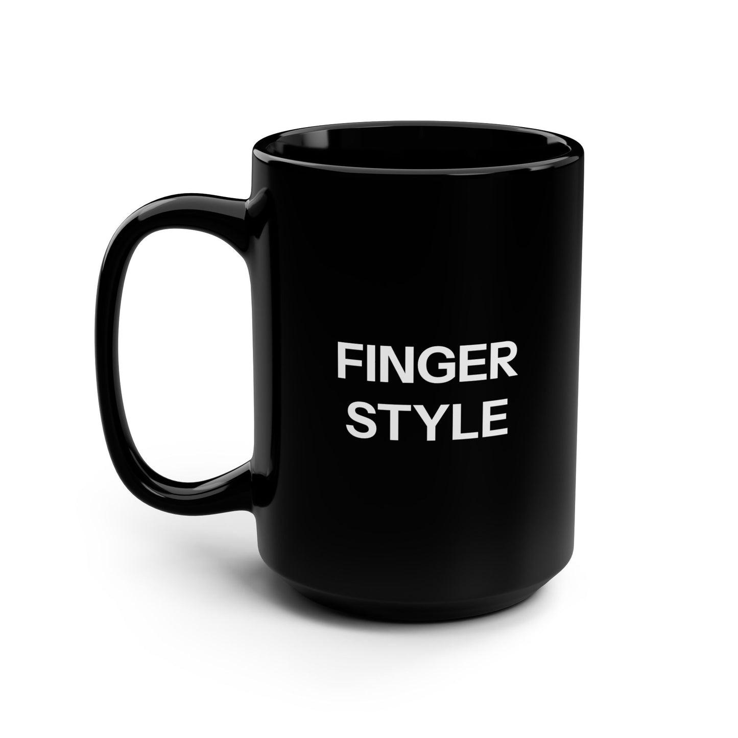 Printify FINGER STYLE - Black Mug, 15oz