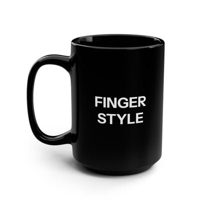 Printify FINGER STYLE - Black Mug, 15oz