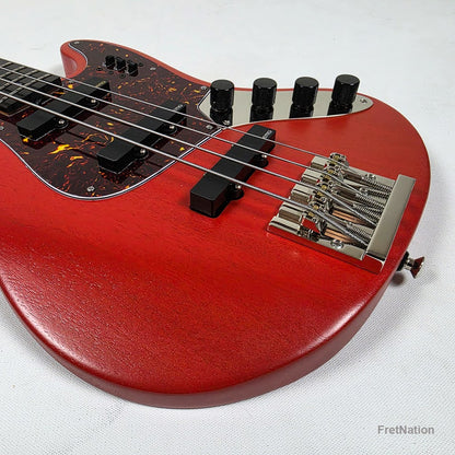 McGrath Guitars McGrath J-Style Thunderhorse IV 4-String Bass EMG - Siesta Red 8.96lbs
