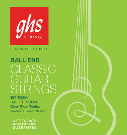 GHS Strings GHS Ball End Regular Classics Nylon Classical Guitar 06-String Set - 28-43 Hard Tension 2050W