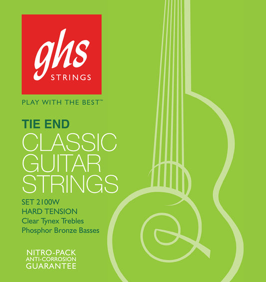 GHS Strings GHS Tie End Regular Classics Nylon Classical Guitar 06-String Set - 28-43 Hard Tension 2100W