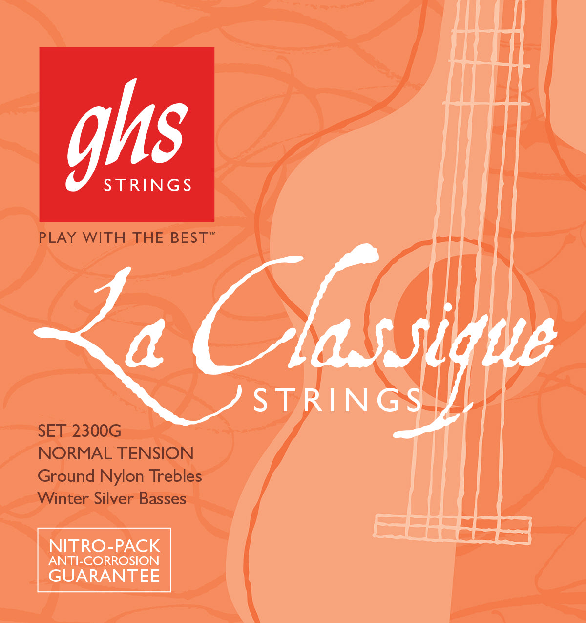 GHS Strings GHS La Classique Ground Nylon Classical Guitar 06-String Set - 28-40 Normal Tension 2300G