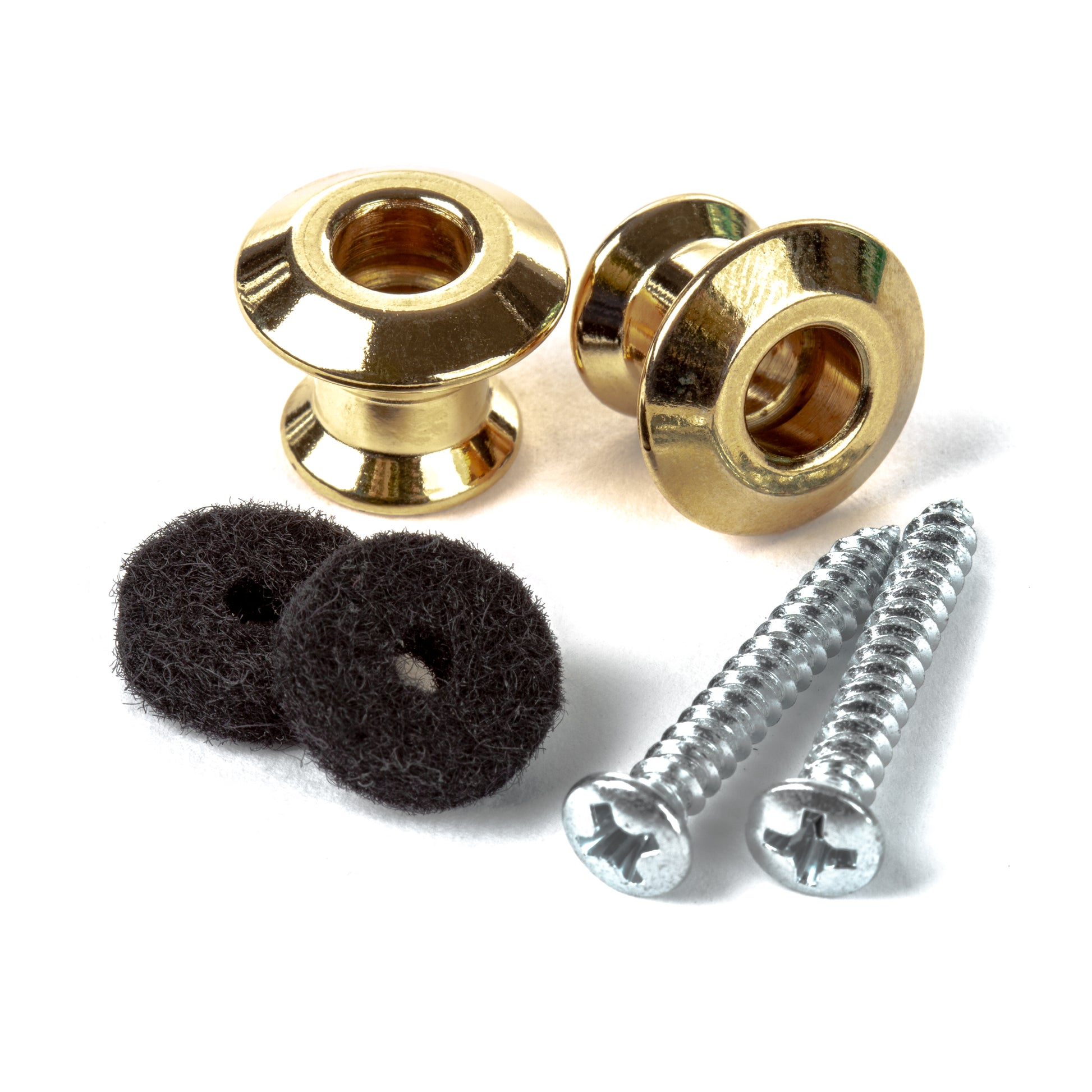 Jim Dunlop DUNLOP STRAPLOK DUAL DESIGN GOLD STRAP BUTTON SET - 2PSLS034G