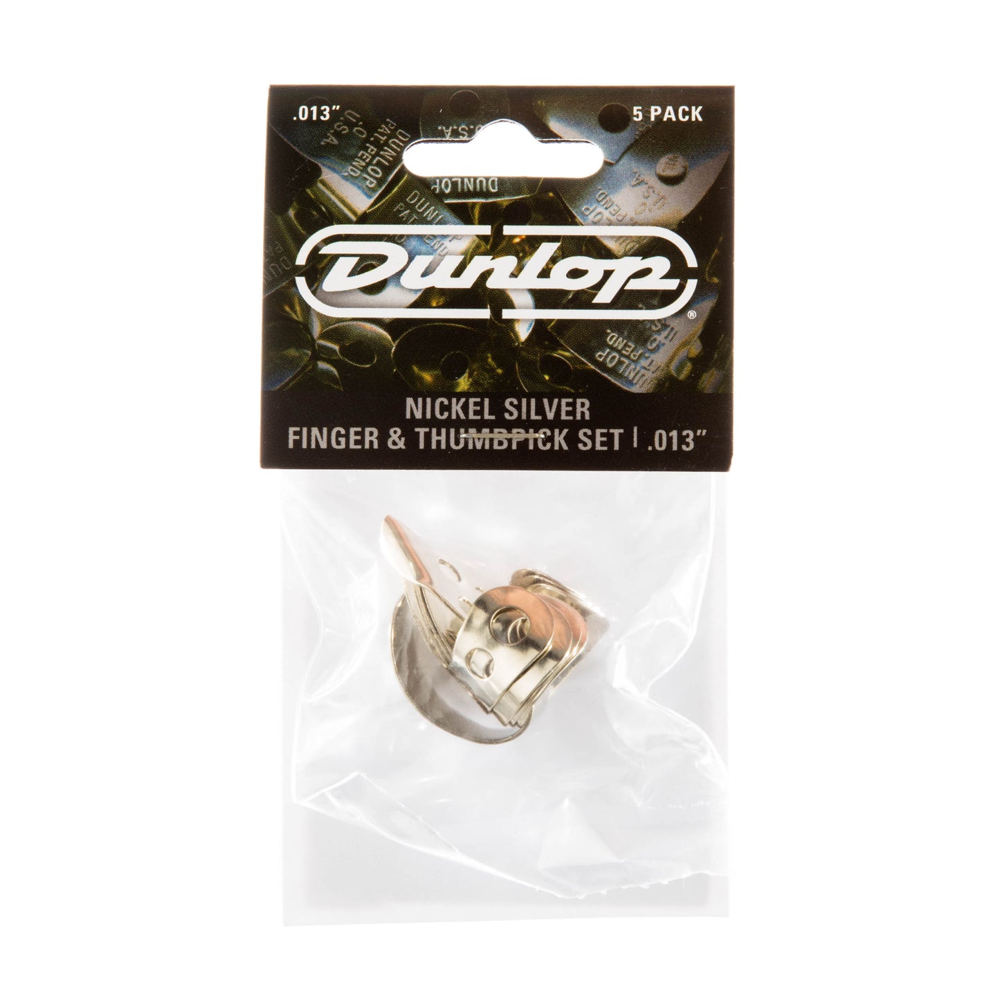 Jim Dunlop DUNLOP NICKEL SILVER FINGER & THUMBPICKS .013" GUITAR PICK PLAYER'S PACK 05-PACK - 33P013