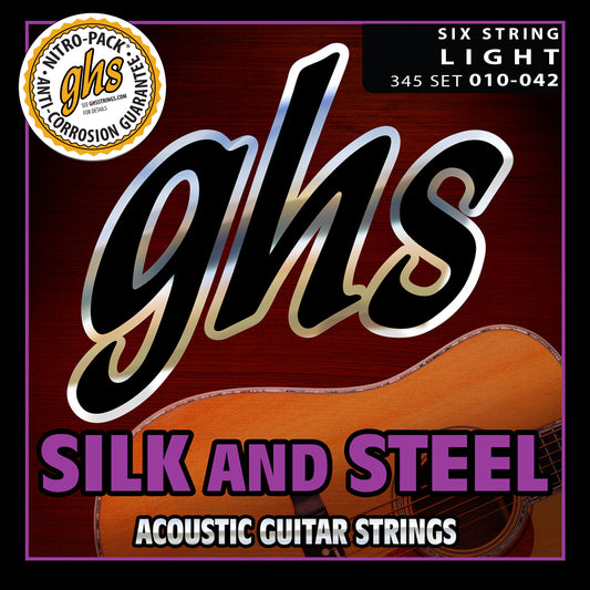 GHS Strings GHS Silk And Steel Acoustic Guitar String Set - 10-42 Light 345