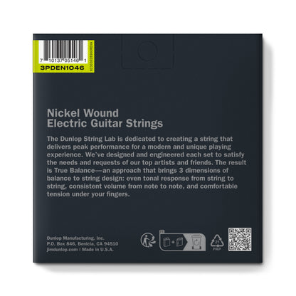 Jim Dunlop DUNLOP NICKEL WOUND ELECTRIC GUITAR 06-STRING SET 03-PACK - 10-46 - LIGHT - 3PDEN1046