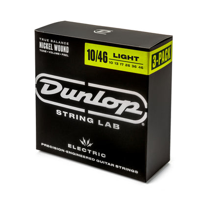 Jim Dunlop DUNLOP NICKEL WOUND ELECTRIC GUITAR 06-STRING SET 03-PACK - 10-46 - LIGHT - 3PDEN1046
