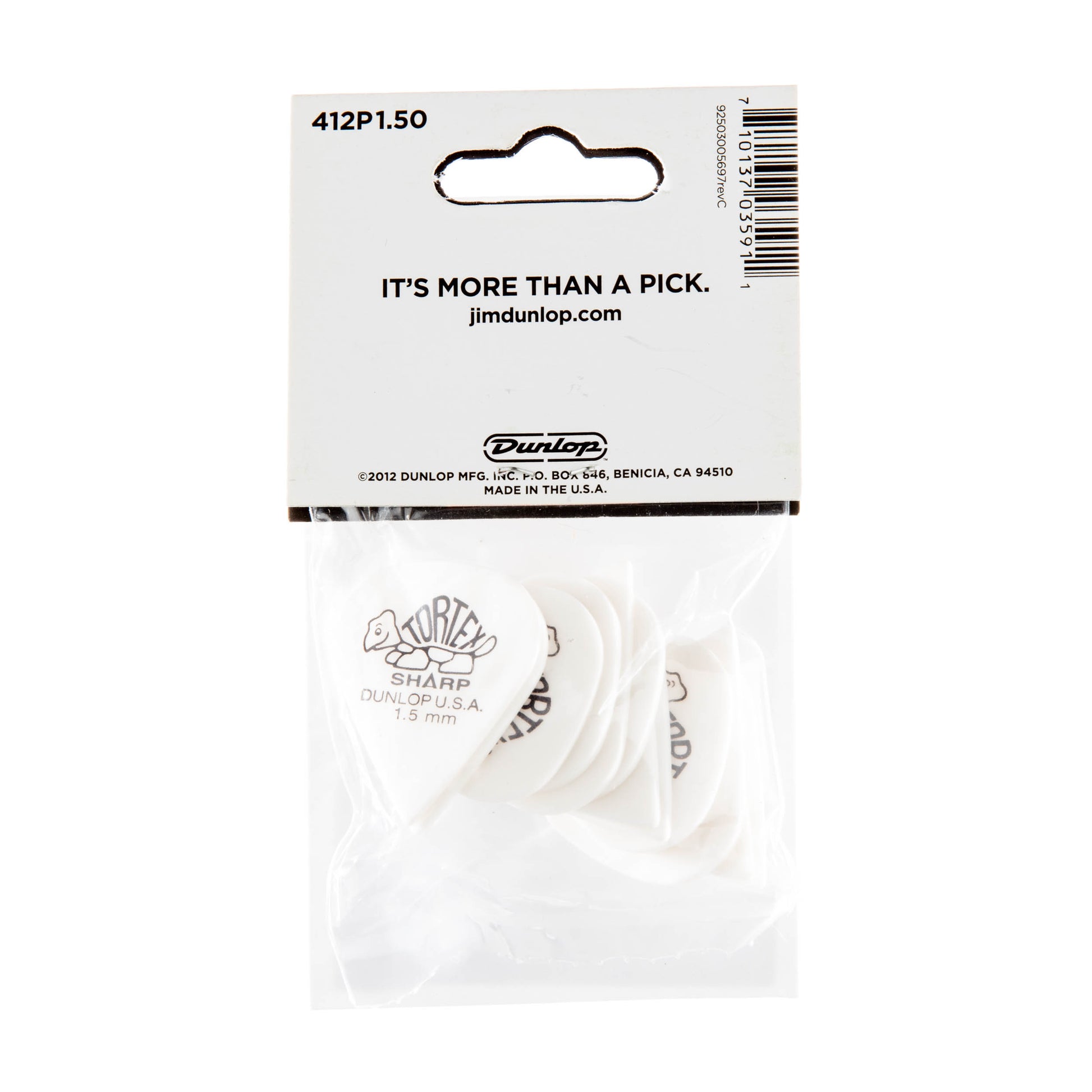 Jim Dunlop DUNLOP TORTEX 1.5mm SHARP GUITAR PICK PLAYER'S PACK 12-PACK - 412P150