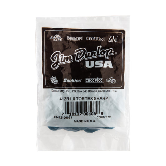 Jim Dunlop DUNLOP TORTEX 1.0mm SHARP GUITAR PICK REFILL BAG 72-PACK - 412R100