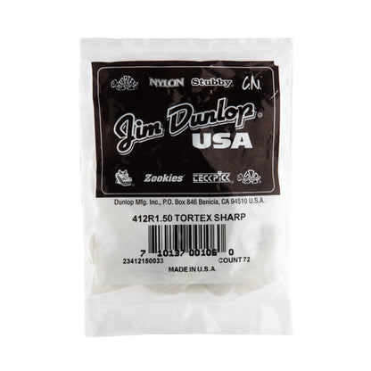 Jim Dunlop DUNLOP TORTEX 1.5mm SHARP GUITAR PICK REFILL BAG 72-PACK - 412R150