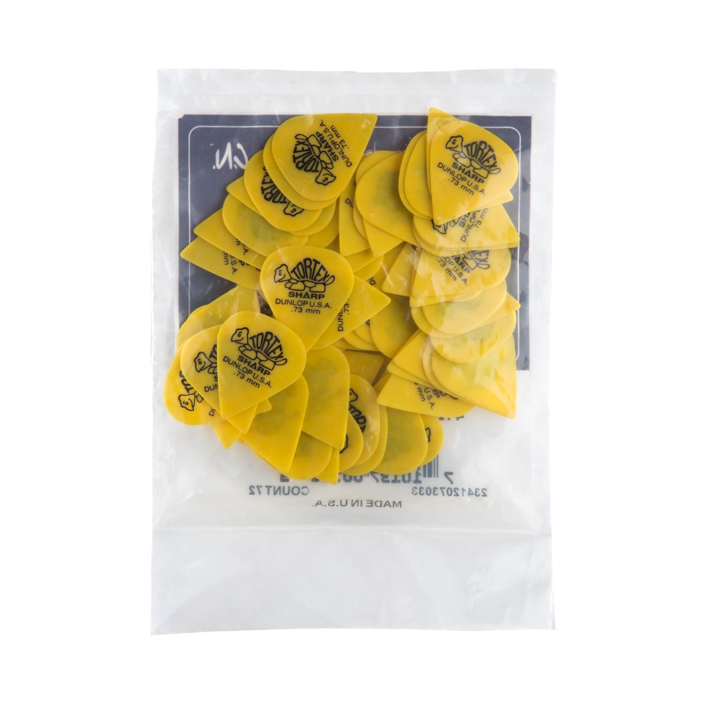 Jim Dunlop DUNLOP TORTEX .73mm SHARP GUITAR PICK REFILL BAG 72-PACK - 412R073