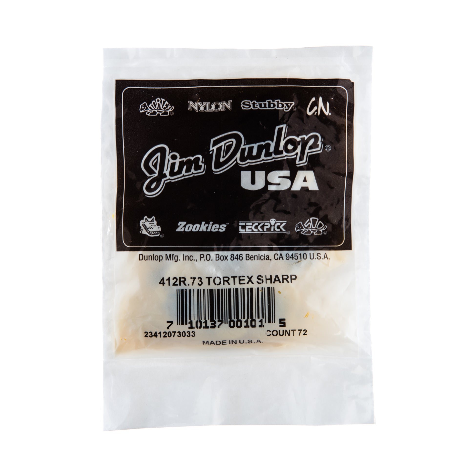 Jim Dunlop DUNLOP TORTEX .73mm SHARP GUITAR PICK REFILL BAG 72-PACK - 412R073
