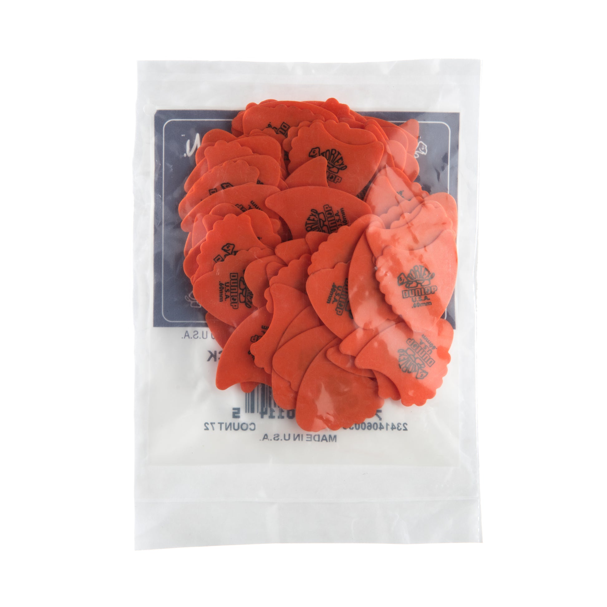 Jim Dunlop DUNLOP TORTEX .60mm FIN PICK GUITAR PICK REFILL BAG 72-PACK - 414R060