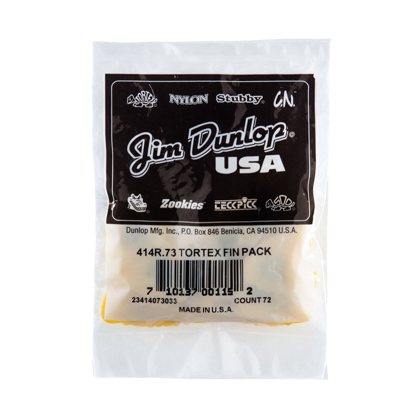 Jim Dunlop DUNLOP TORTEX .73mm FIN PICK GUITAR PICK REFILL BAG 72-PACK - 414R073