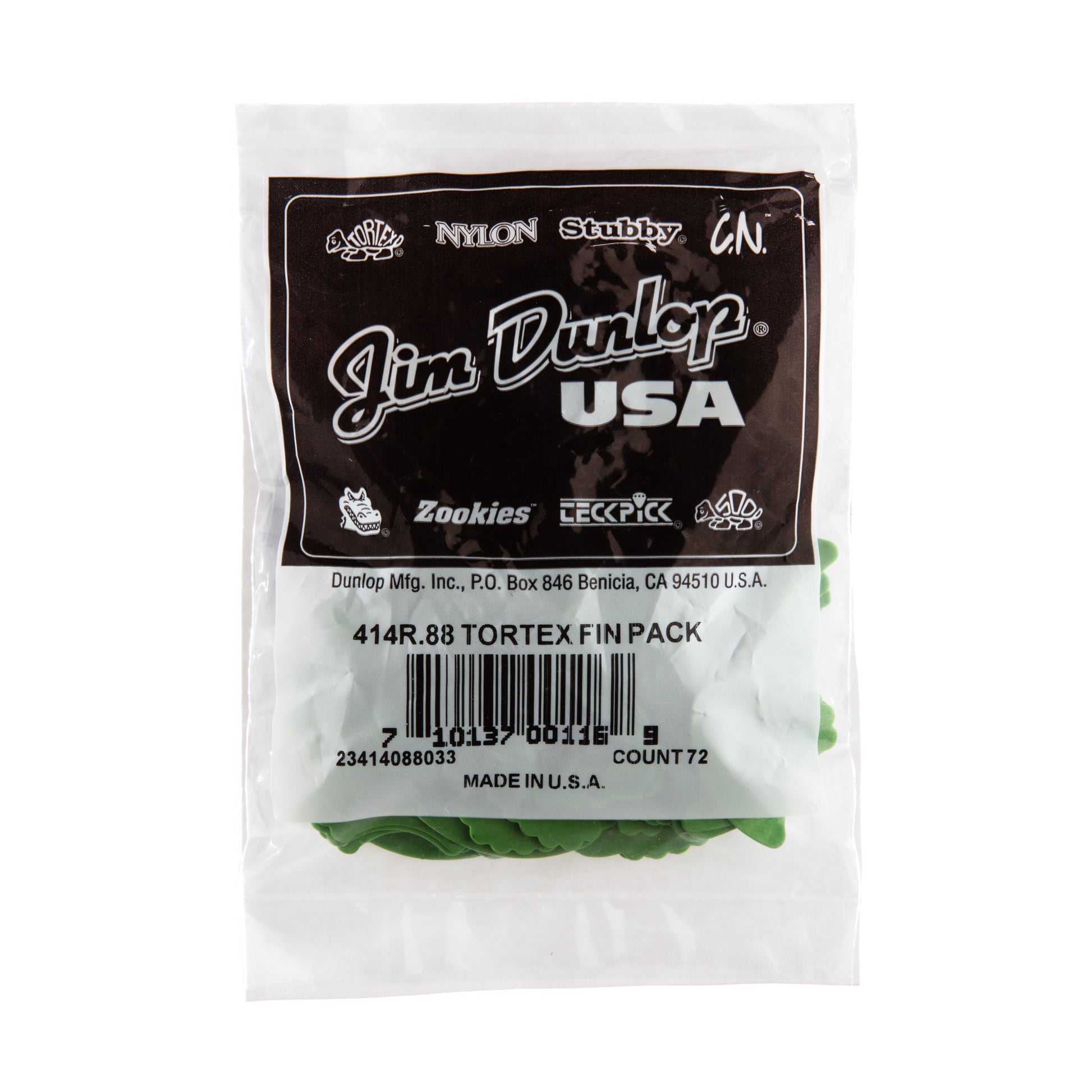Jim Dunlop DUNLOP TORTEX .88mm FIN PICK GUITAR PICK REFILL BAG 72-PACK - 414R088