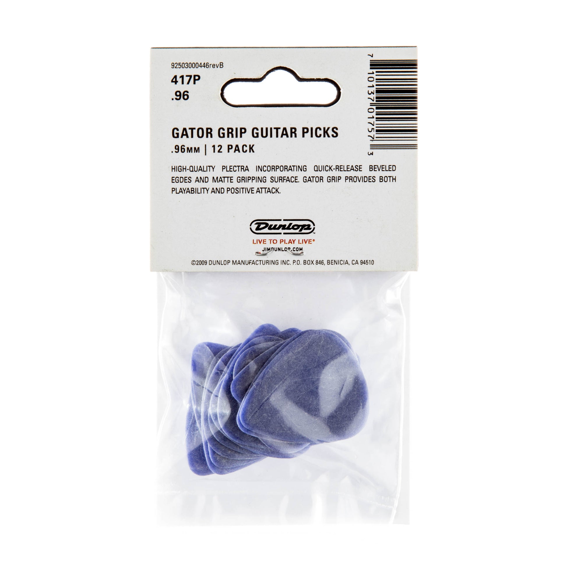 Jim Dunlop DUNLOP GATOR GRIP .96mm GUITAR PICK PLAYER'S PACK 12-PACK - 417P096