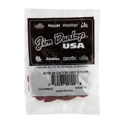 Jim Dunlop DUNLOP GATOR GRIP .58mm GUITAR PICK REFILL BAG 72-PACK - 417R058