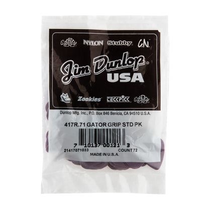 Jim Dunlop DUNLOP GATOR GRIP .71mm GUITAR PICK REFILL BAG 72-PACK - 417R071