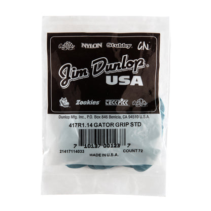 Jim Dunlop DUNLOP GATOR GRIP 1.14mm GUITAR PICK REFILL BAG 72-PACK - 417R114
