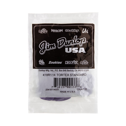 Jim Dunlop DUNLOP TORTEX 1.14mm STANDARD GUITAR PICK REFILL BAG 72-PACK - 418R114