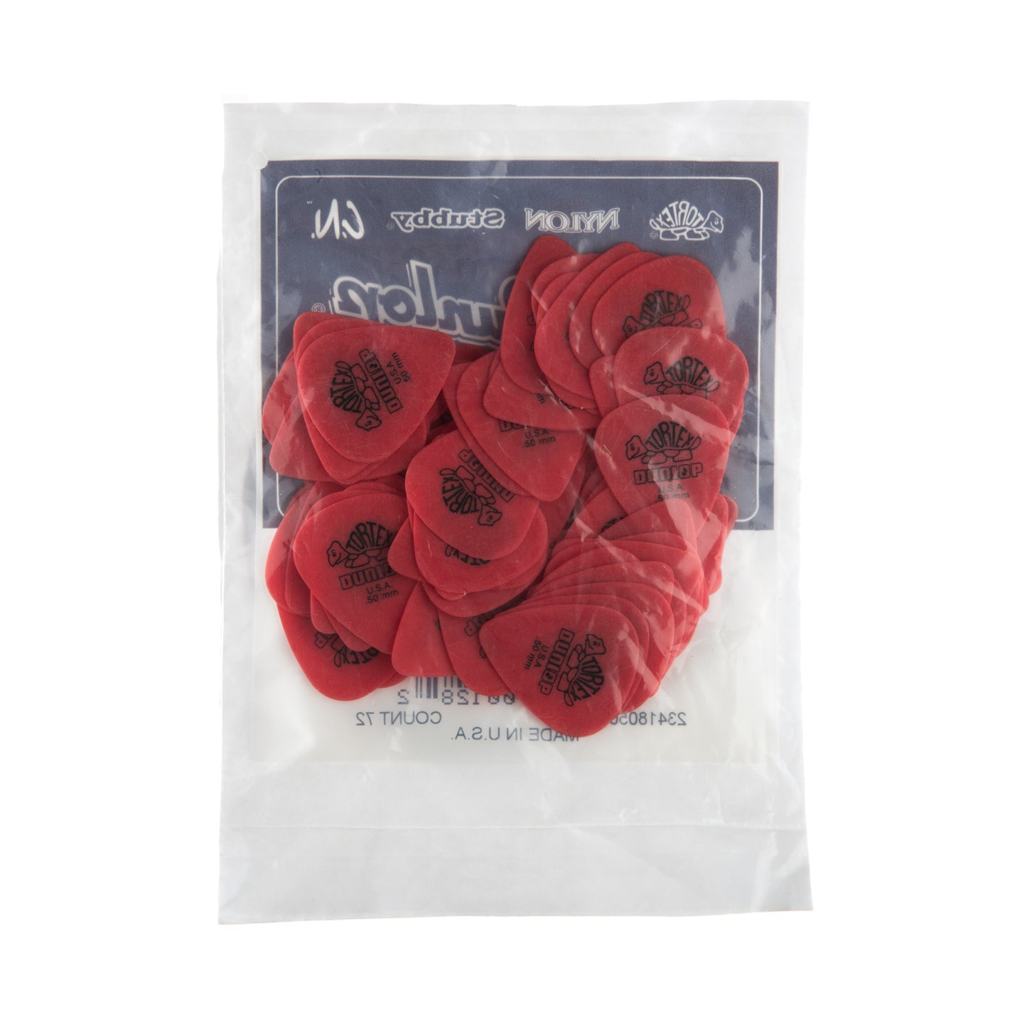 Jim Dunlop DUNLOP TORTEX .50mm STANDARD GUITAR PICK REFILL BAG 72-PACK - 418R050