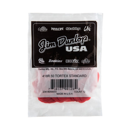 Jim Dunlop DUNLOP TORTEX .50mm STANDARD GUITAR PICK REFILL BAG 72-PACK - 418R050