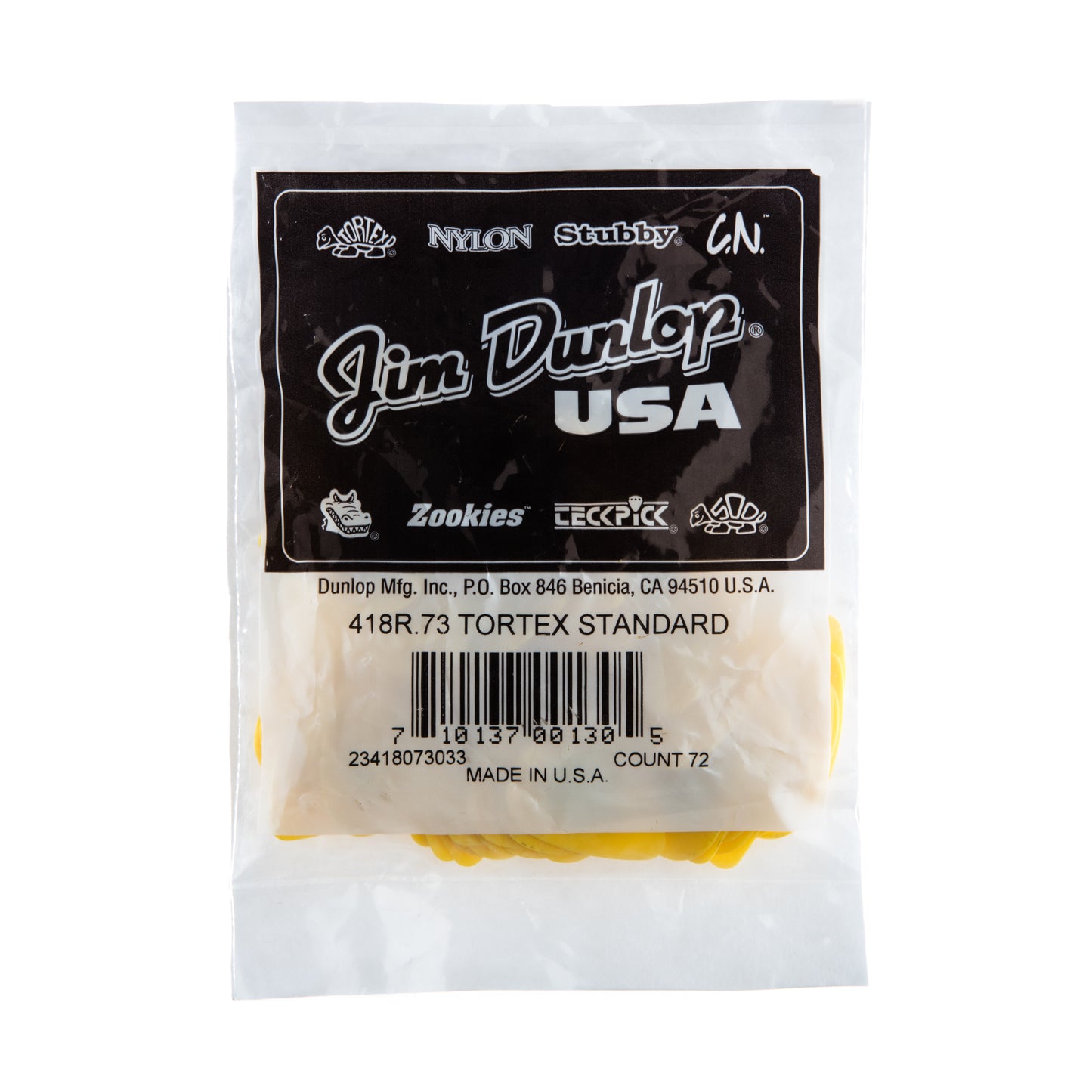 Jim Dunlop DUNLOP TORTEX .73mm STANDARD GUITAR PICK REFILL BAG 72-PACK - 418R073