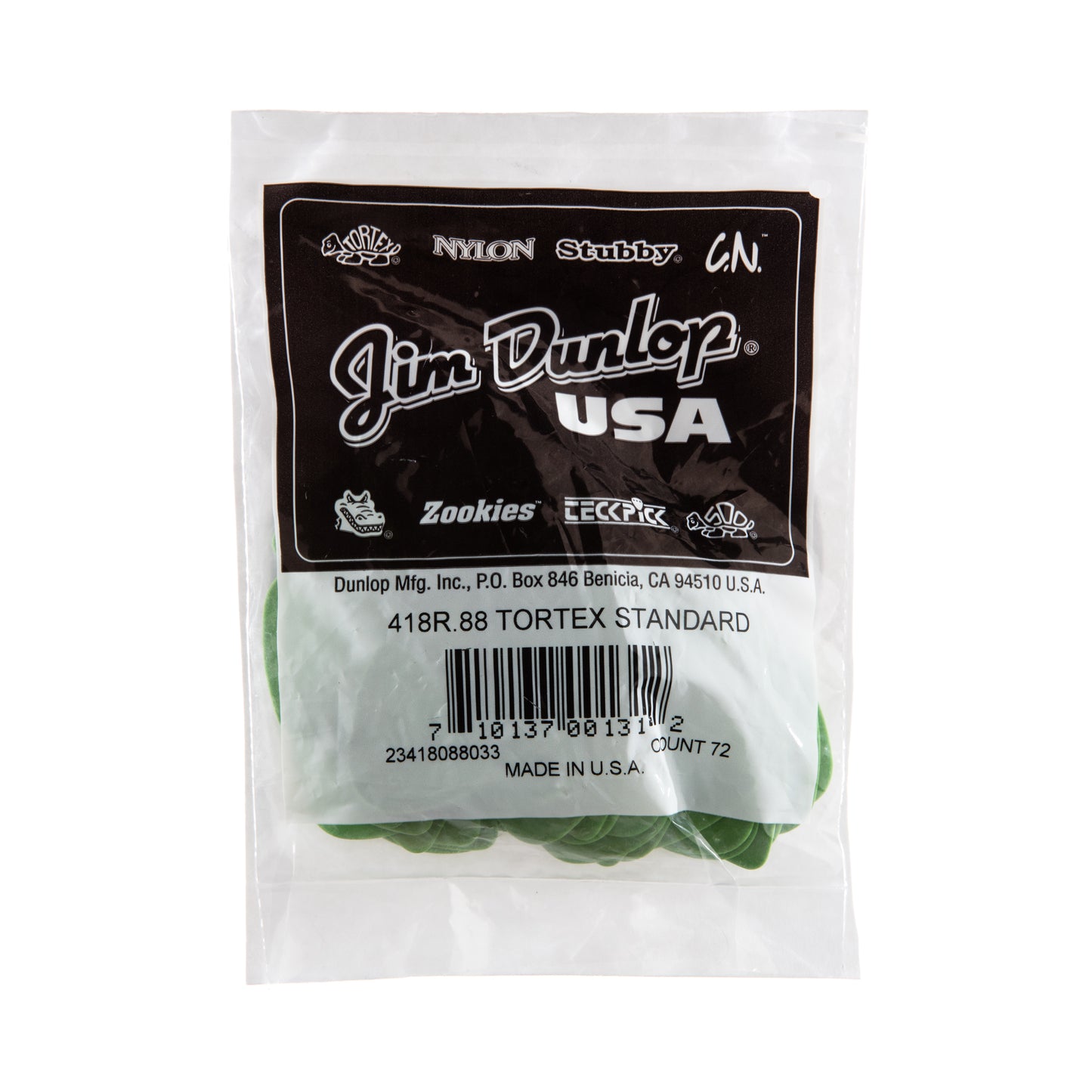 Jim Dunlop DUNLOP TORTEX .88mm STANDARD GUITAR PICK REFILL BAG 72-PACK - 418R088