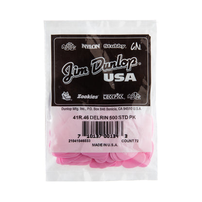 Jim Dunlop DUNLOP DELRIN 500 .46mm GUITAR PICK REFILL BAG 72-PACK - 41R046
