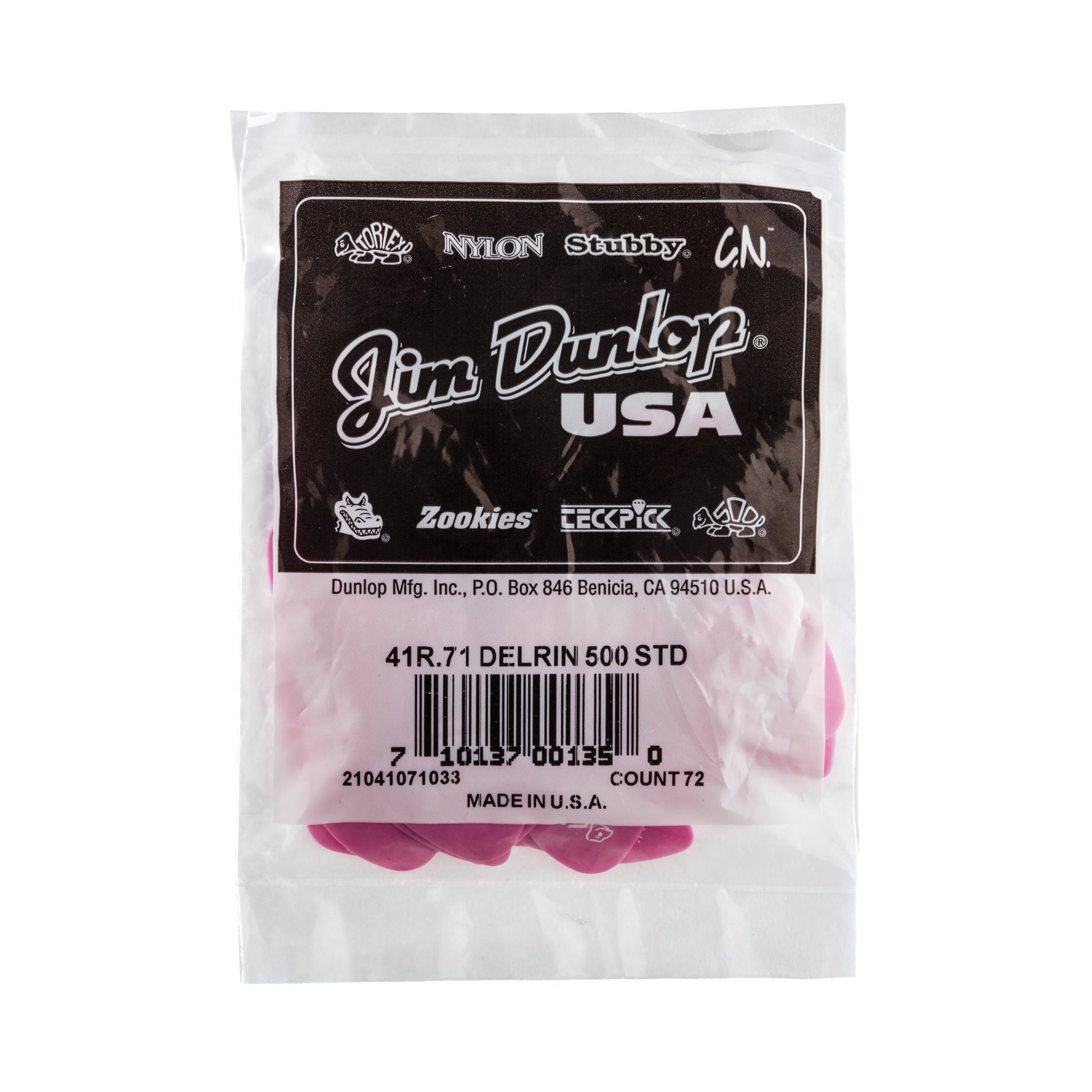 Jim Dunlop DUNLOP DELRIN 500 .71mm GUITAR PICK REFILL BAG 72-PACK - 41R071