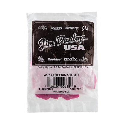 Jim Dunlop DUNLOP DELRIN 500 .71mm GUITAR PICK REFILL BAG 72-PACK - 41R071