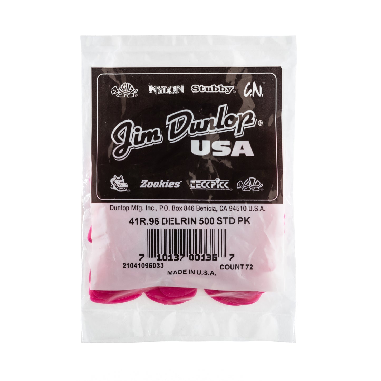 Jim Dunlop DUNLOP DELRIN 500 .96mm GUITAR PICK REFILL BAG 72-PACK - 41R096