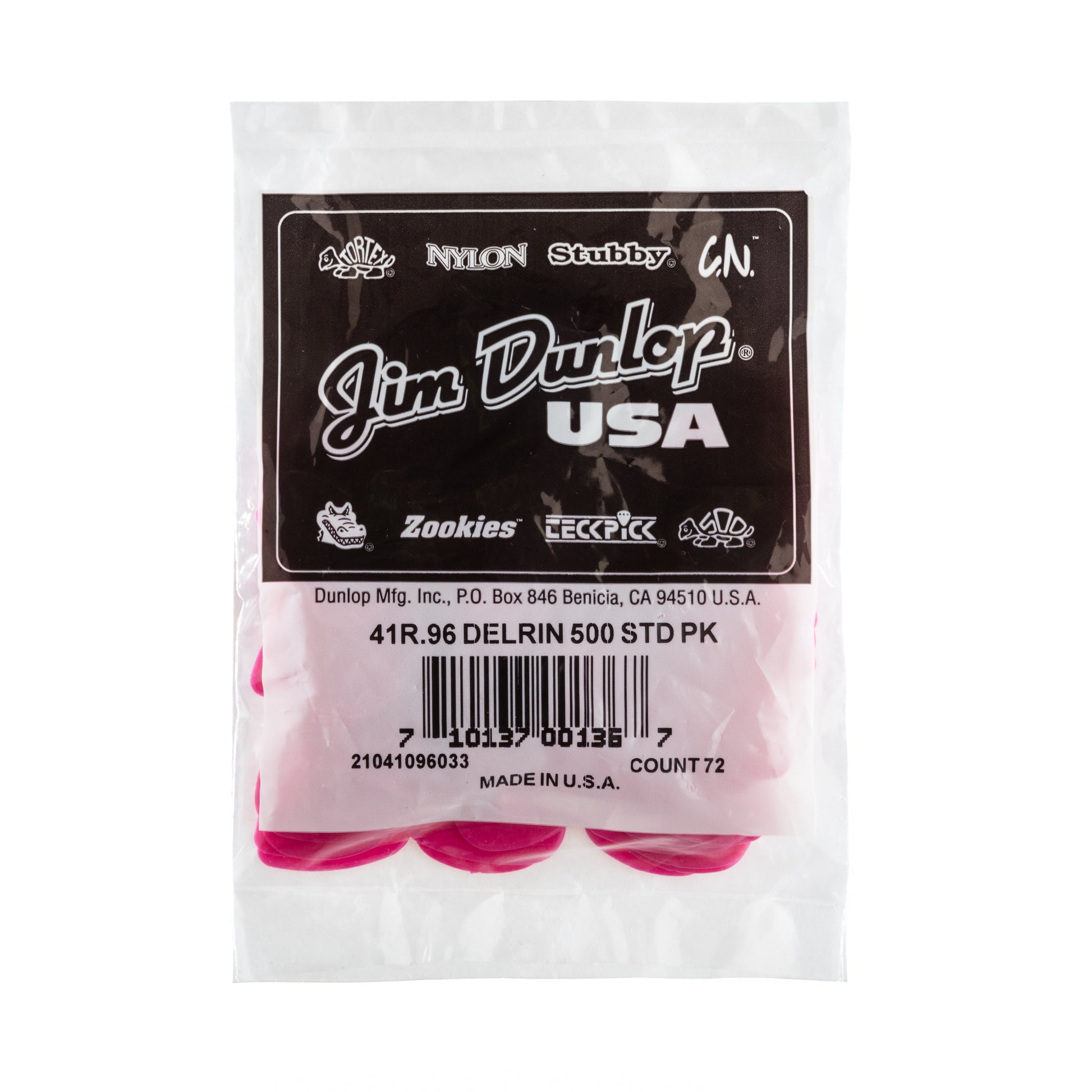 Jim Dunlop DUNLOP DELRIN 500 .96mm GUITAR PICK REFILL BAG 72-PACK - 41R096