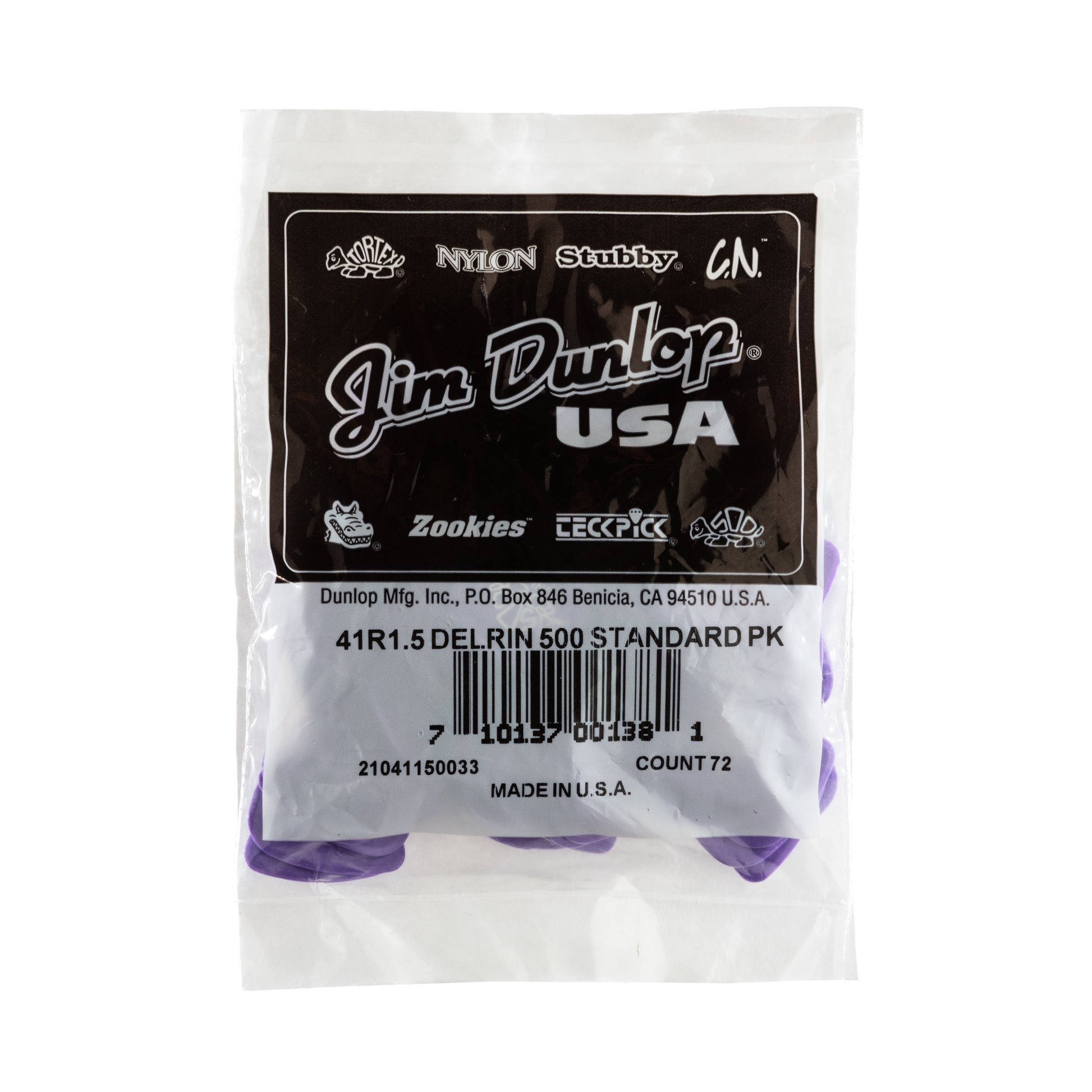 Jim Dunlop DUNLOP DELRIN 500 1.50mm GUITAR PICK REFILL BAG 72-PACK - 41R150
