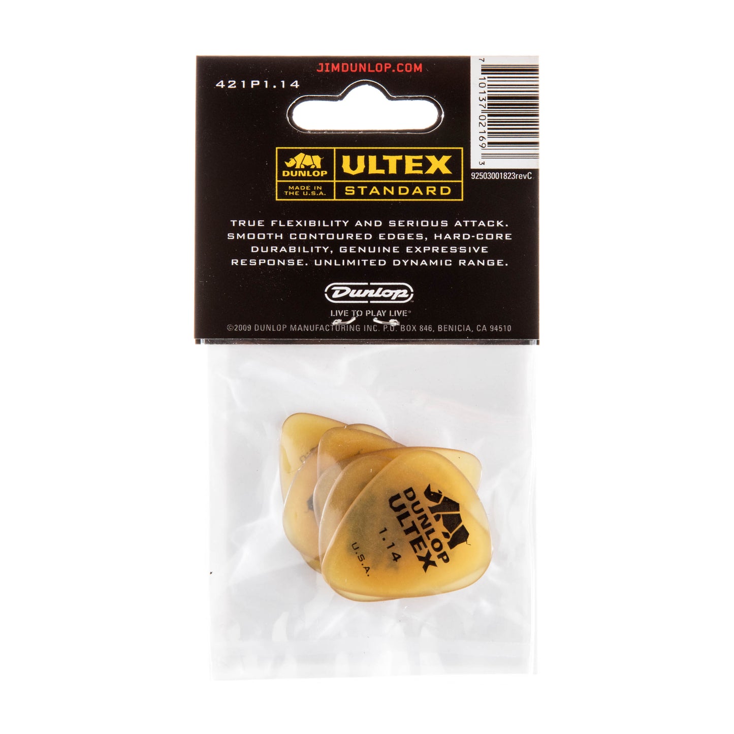 Jim Dunlop DUNLOP ULTEX 1.14mm STANDARD GUITAR PICK PLAYER'S PACK 06-PACK - 421P114
