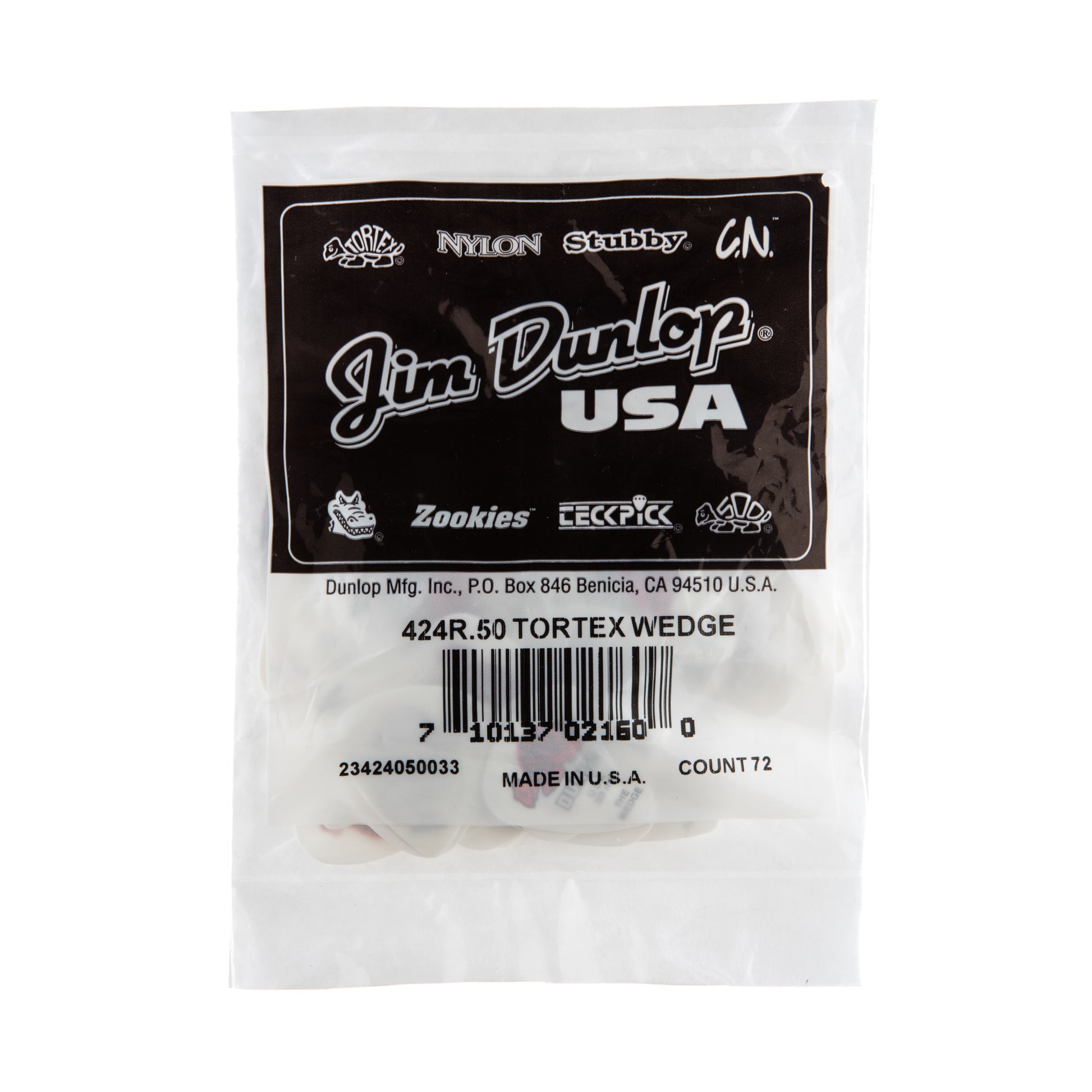 Jim Dunlop DUNLOP TORTEX .50mm WEDGE GUITAR PICK REFILL BAG 72-PACK - 424R050