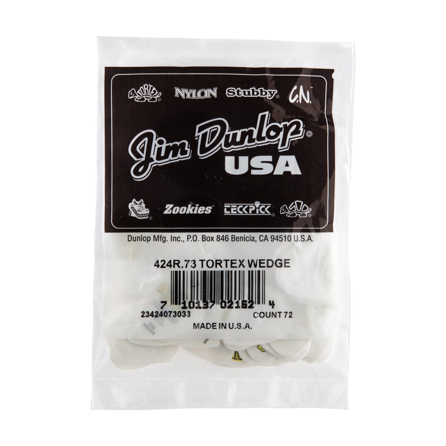 Jim Dunlop DUNLOP TORTEX .73mm WEDGE GUITAR PICK REFILL BAG 72-PACK - 424R073