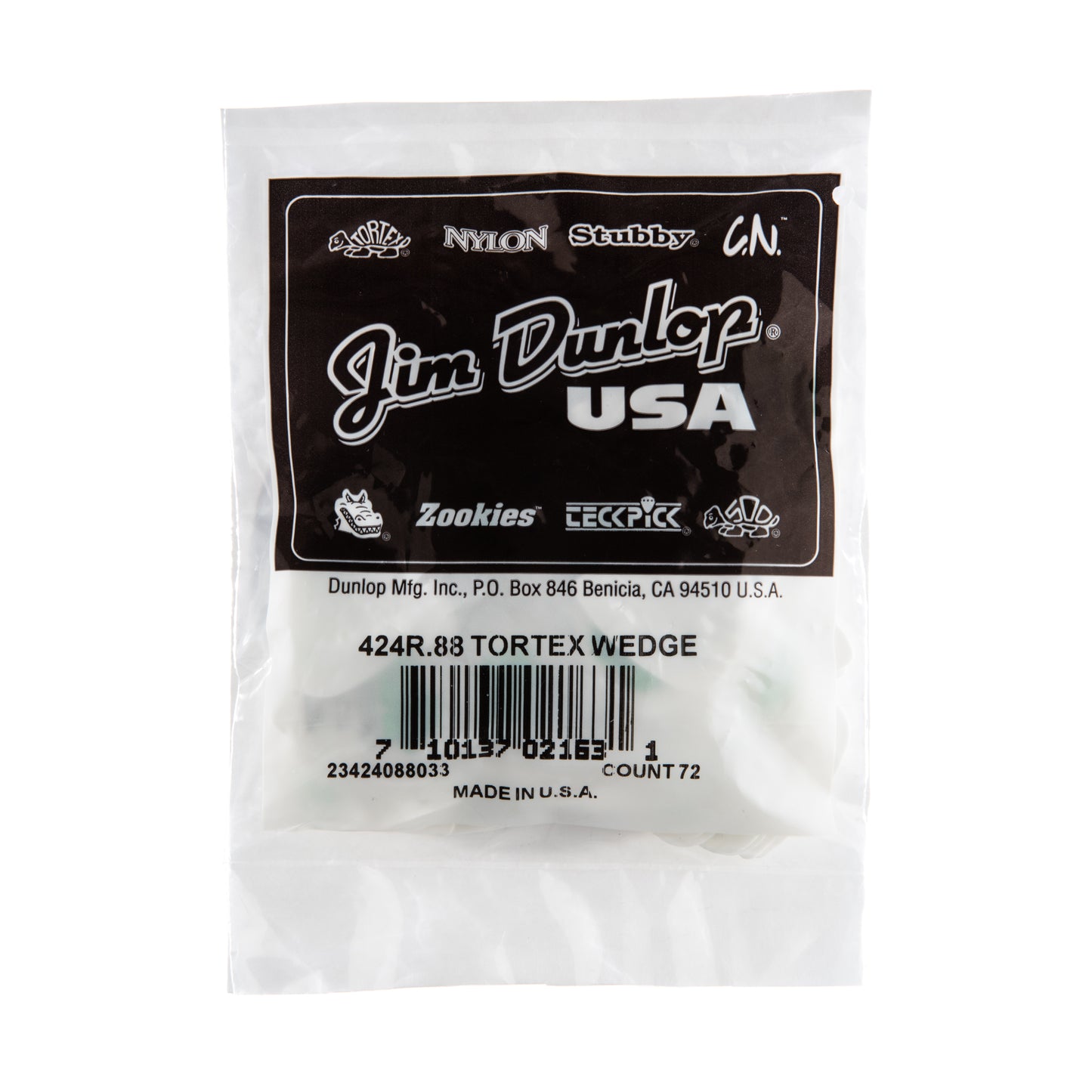 Jim Dunlop DUNLOP TORTEX .88mm WEDGE GUITAR PICK REFILL BAG 72-PACK - 424R088
