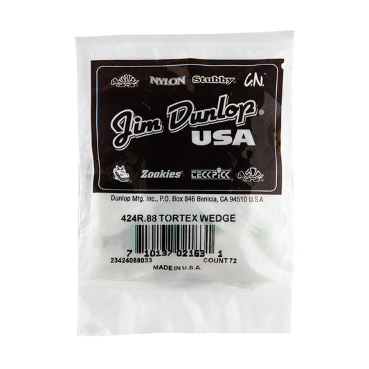 Jim Dunlop DUNLOP TORTEX .88mm WEDGE GUITAR PICK REFILL BAG 72-PACK - 424R088