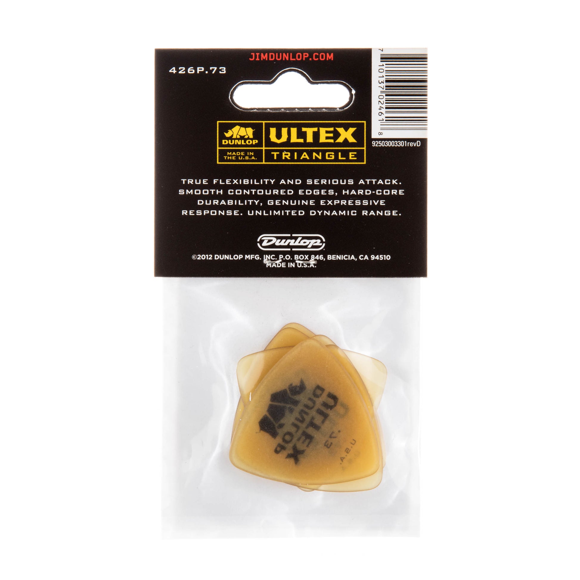 Jim Dunlop DUNLOP ULTEX .73mm TRIANGLE GUITAR PICK PLAYER'S PACK 06-PACK - 426P073