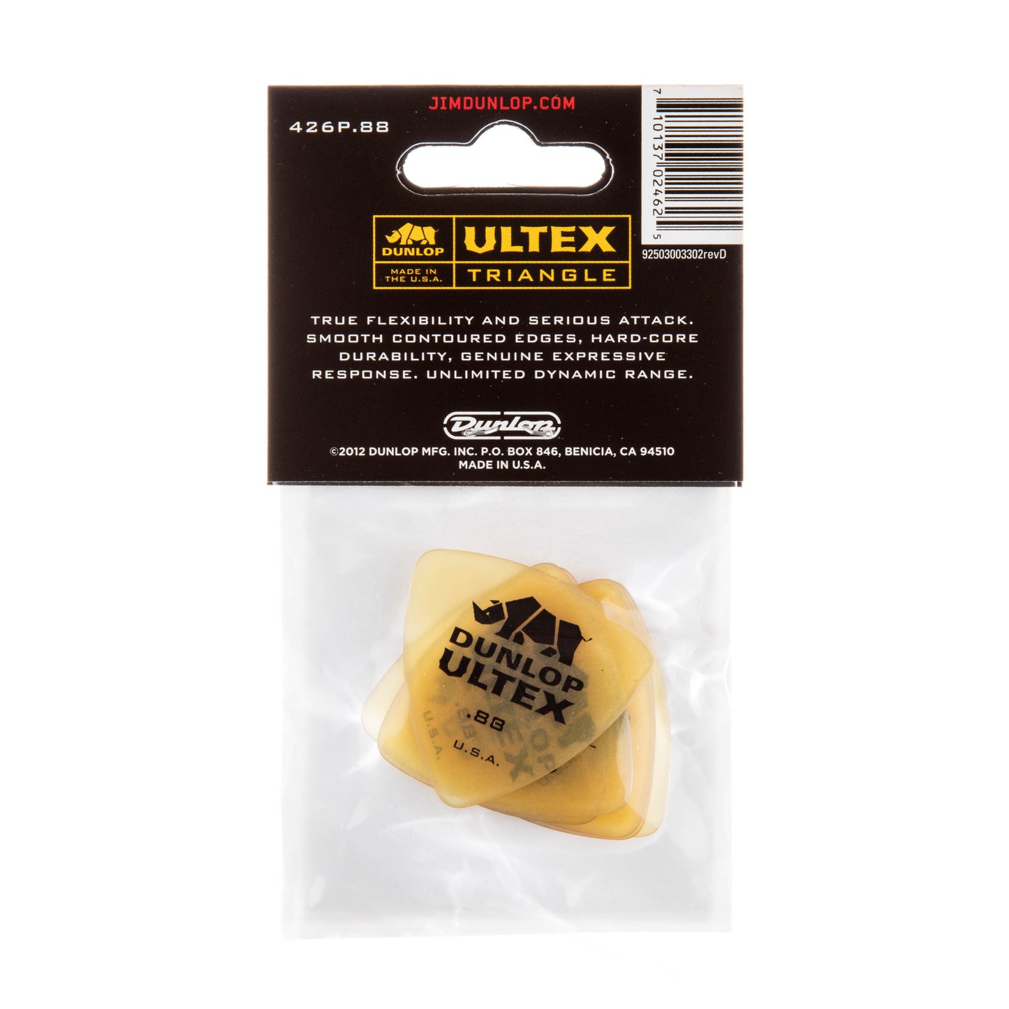 Jim Dunlop DUNLOP ULTEX .88mm TRIANGLE GUITAR PICK PLAYER'S PACK 06-PACK - 426P088