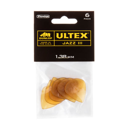 Jim Dunlop DUNLOP ULTEX 1.38mm JAZZ III GUITAR PICK PLAYER'S PACK 06-PACK - 427P138