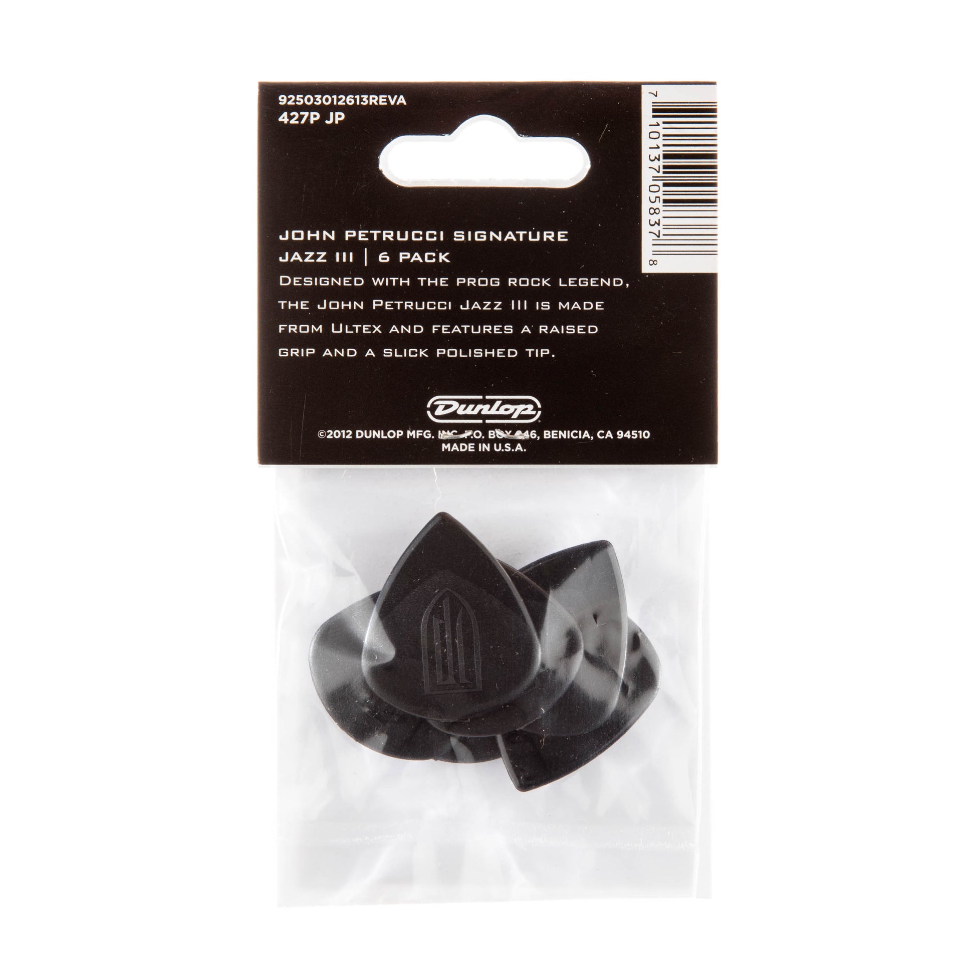 Jim Dunlop DUNLOP JOHN PETRUCCI SIGNATURE 1.5mm ULTEX JAZZ III GUITAR PICK PLAYER'S PACK 06-PACK - 427PJP